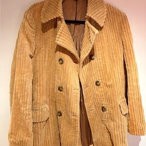Made in England corduroy Coat with Union Jack Label - light caramel colored